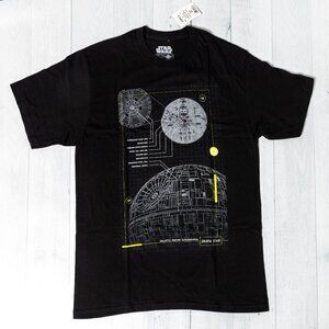 Star Wars: Death Star Schematics Tee - Black Medium NWT